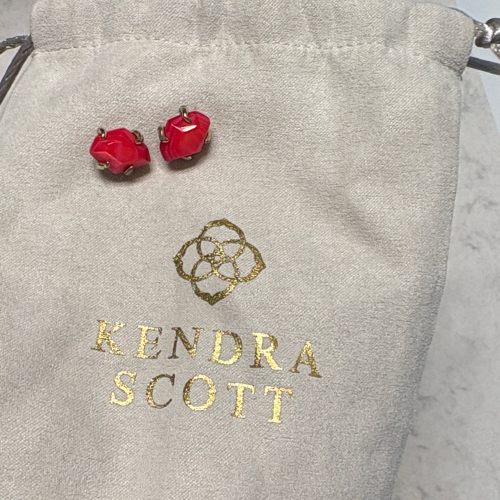 Kendra Scott Red Stud Earrings